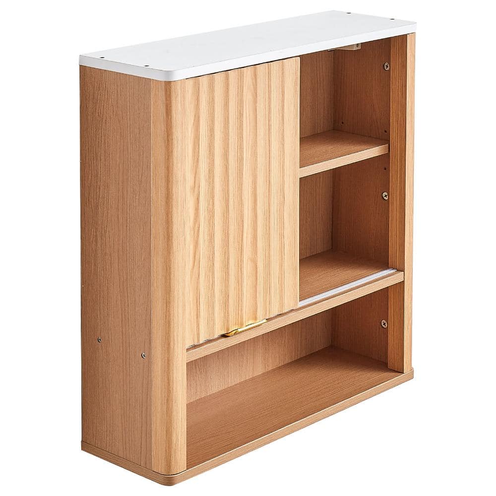 23 in. W Natural Wood Wall Mounted Bathroom Cabinet with Sliding Door and Adjustable Shelf price history on PriceWatchPro