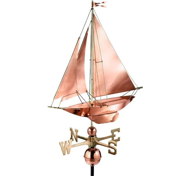 Racing Sloop Weathervane - Pure Copper