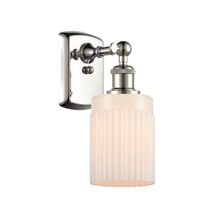 Hadley 1-Light Polished Nickel Wall Sconce with Matte White Glass Shade