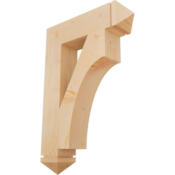 Ekena Millwork 5.5 in. x 38 in. x 26 in. Douglas Fir Westlake Arts and Crafts Smooth Bracket
