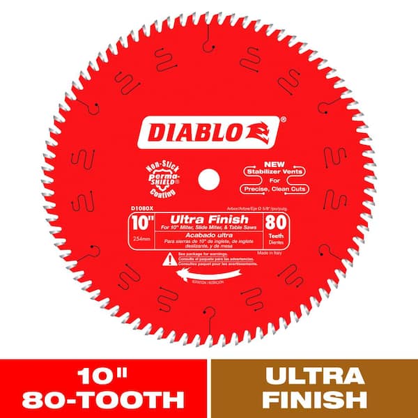 DIABLO 10in. x 80-Teeth Ultra Finish  Saw Blade for Wood