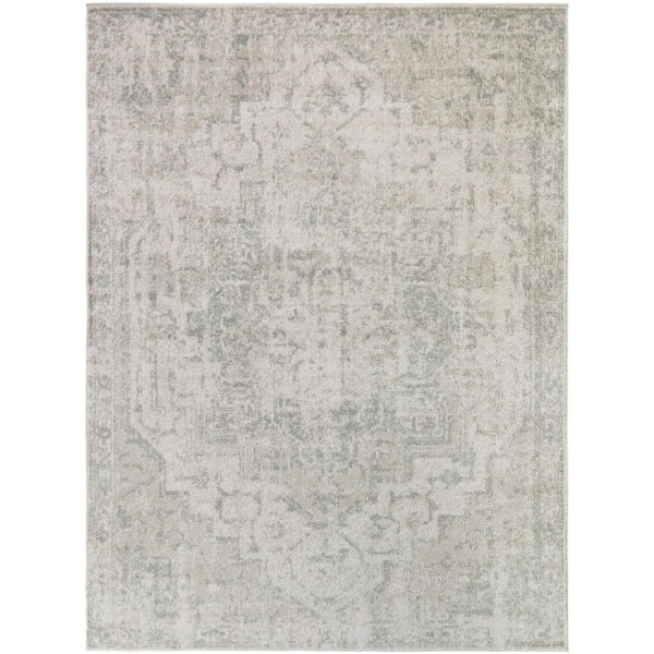 Constant Sage 8 ft. x 10 ft. Distressed Medallion Area Rug