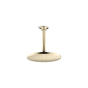 Contemporary 1-Spray Patterns 2.5 GPM 8 in. Ceiling Mount Fixed Shower Head Rainhead in Vibrant French Gold