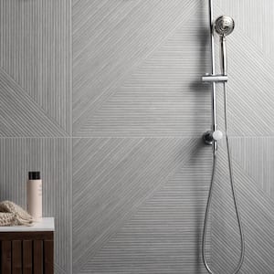 Luxury Ribbed Gray 23.62 in. x 47.24 in. Matte Porcelain Wall Tile (15.49 sq. ft./Case)