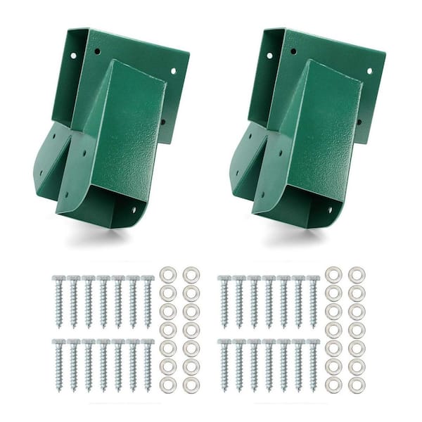 Green Heavy-Duty A-Frame Swing Set Brackets with Mounting Hardware - 2-Pack