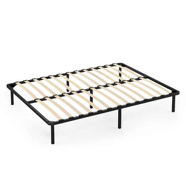 Furinno Cannet Queen Metal Platform Bed, Wood Slat Platform Bed Frame