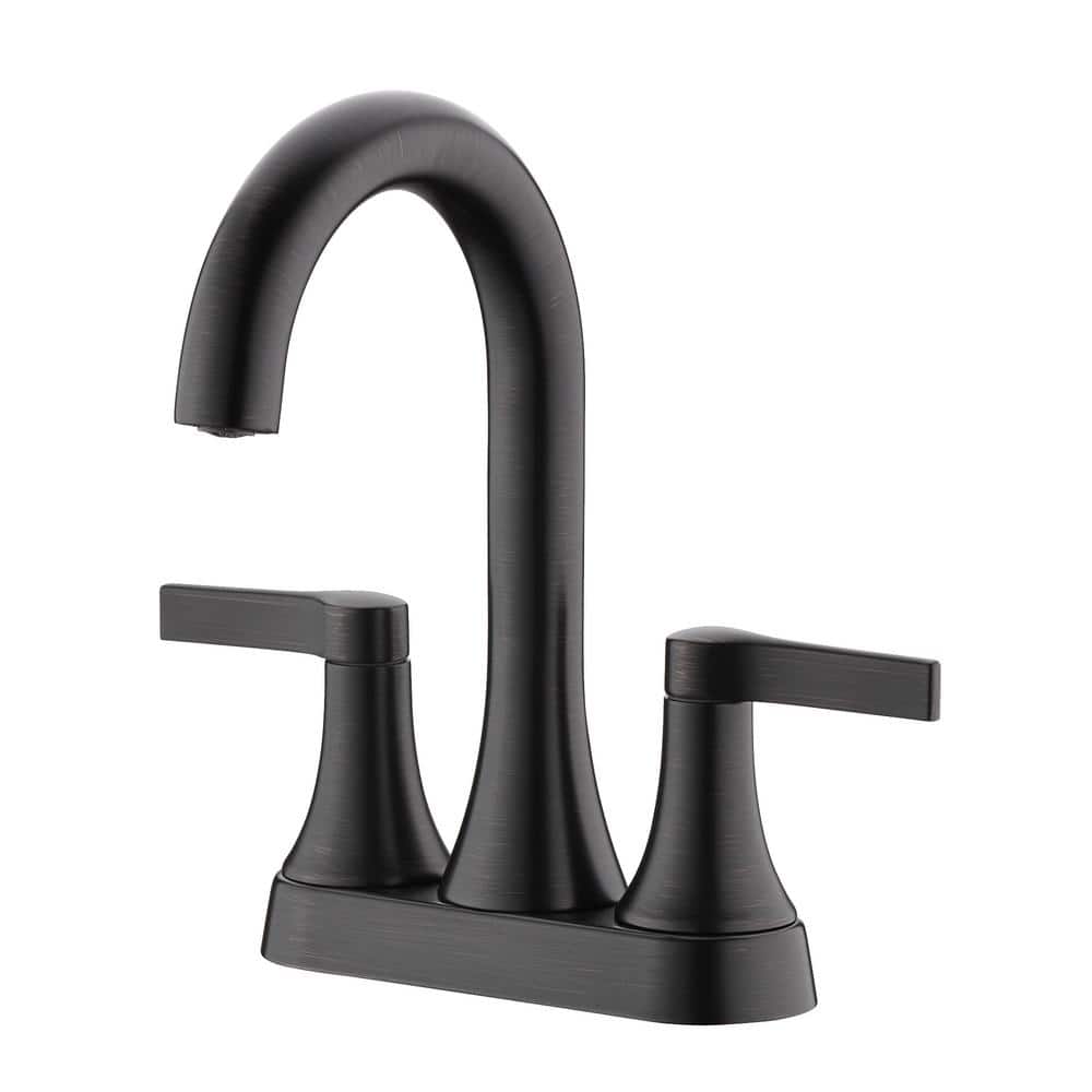 Oil Rubbed Bronze 2-Handle Centerset Bathroom Faucet with Drain Assembly