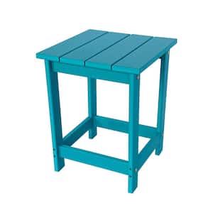 19 in. H Square Aruba HDPE Plastic Indoor Outdoor Adirondack Side Table, Home and Garden Decor