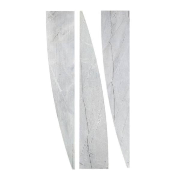 City Grey Polished Marble Stone Bathroom Corner Shelf