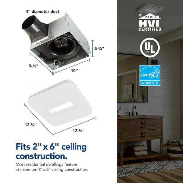 110 CFM Bathroom Exhaust Fan with CCT LED Light CleanCover Grille, ENERGY STAR 110 CFM Bathroom Exhaust Fan with CCT LED Light CleanCover Grille, ENERGY STAR