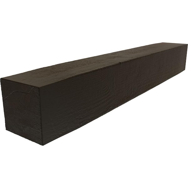 Ekena Millwork 6 in. x 10 in. x 6 ft. Rough Sawn Faux Wood Beam Fireplace Mantel Natural Espresso