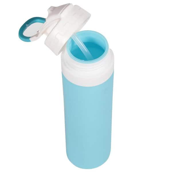 Creative Home 20 oz Flexible Silicone Leak Proof Lid Water Bottle