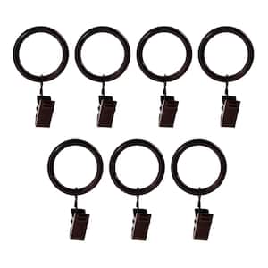 Espresso Steel Curtain Clip Rings (Set of 7)