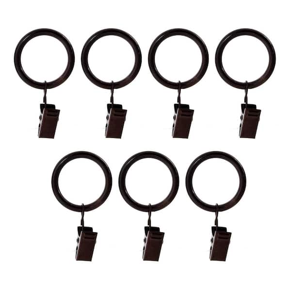 Versailles Home Fashions Espresso Steel Curtain Clip Rings (Set of 7)