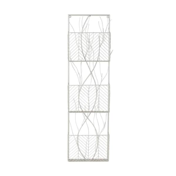 Silver 3-Tier Wall Shelf with Branch-Inspired Design