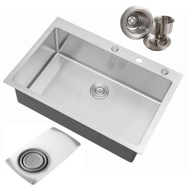 Adjustable Knob Lift 304 Stainless Steel Sink Dish Rack Single