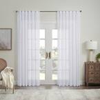 CLEAN WINDOW Cyon Crushed Texture Linen Blend 52 in. W x 96 in. L Sheer ...