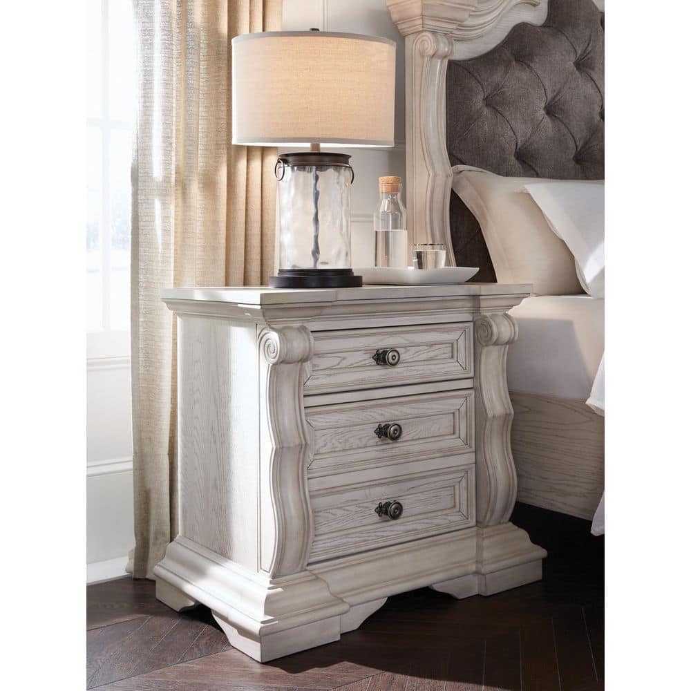 Signature DESIGN BY ASHLEY Valleymont Antiqued White 2 Drawer 34