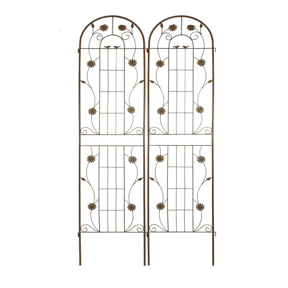 (2-Pack) 87 in. Brown Iron Arch Garden Trellis, Fence Plant Trellis for Outdoor Climbing Roses Vines Support price history on PriceWatchPro