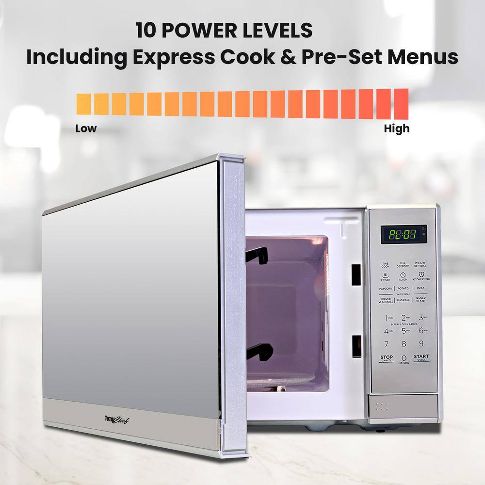 Compact Black and Silver Stainless Steel Microwave Oven for RV