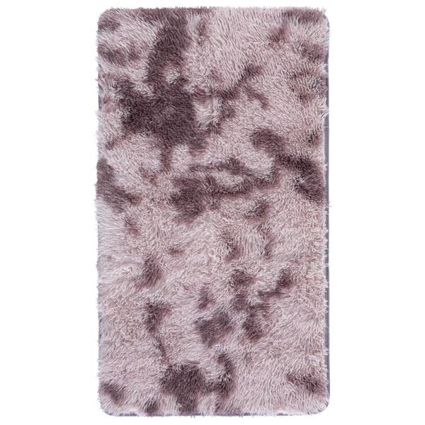 Rainbow Shag 2 ft. x 4 ft. Purple Abstract Area Rug