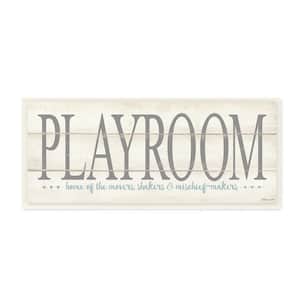 7 in. x 17 in. "Playroom Home Of Mischief Makers" by Stephanie Workman Marrott Printed Wood Wall Art