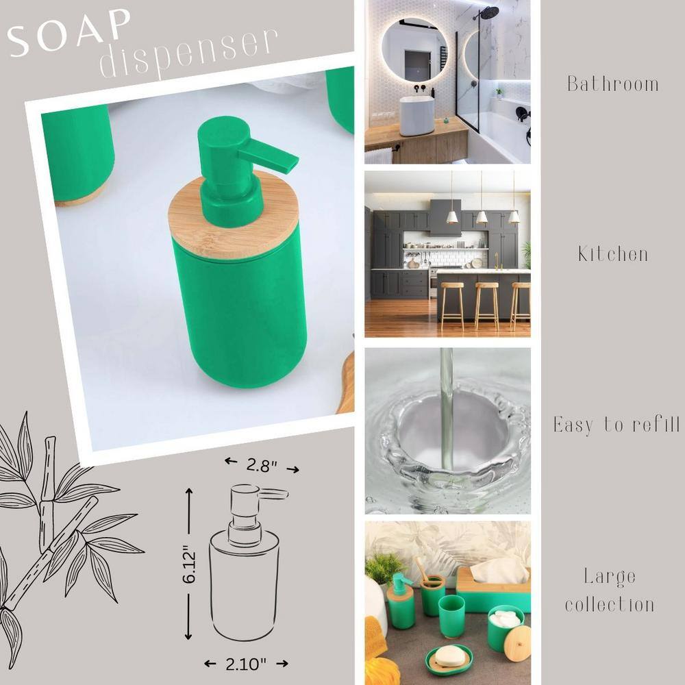 Green Caribbean Bamboo Soap and Lotion Dispenser