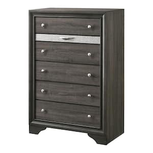 Ekon Gray 6-Drawer 34.25 in. Wide Chest of Drawers