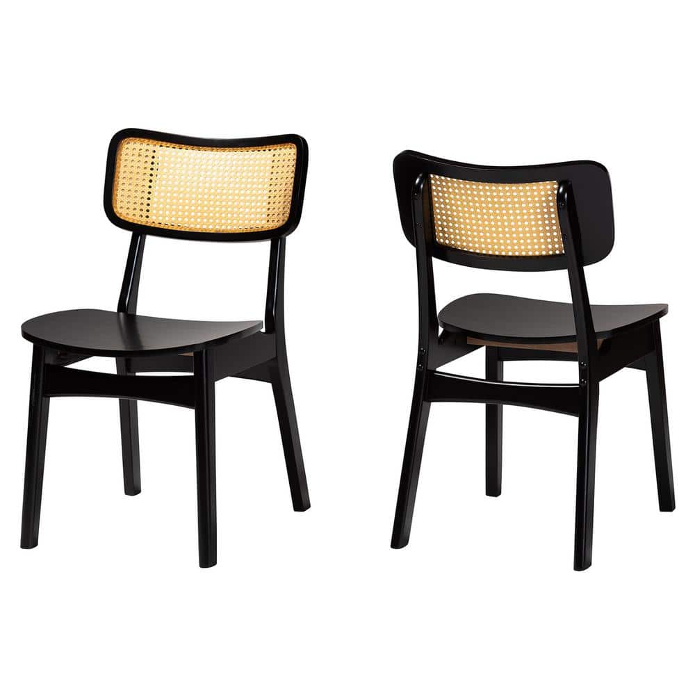 Tafari Dark Brown Rattan and Cane Low Arm Chair