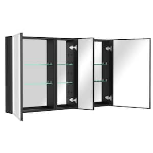 Zeafive 60 in. W x 30 in. H Rectangular Black Aluminum Surface Mount ...