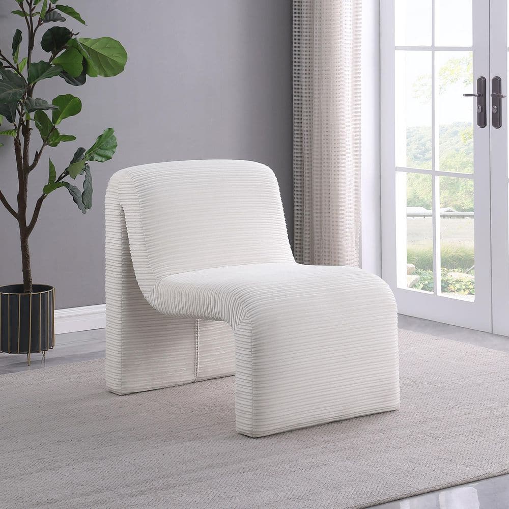 Drayton Ivory Upholstered Armless Accent Chair