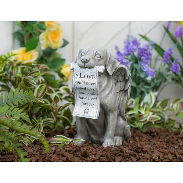 Design Toscano 10 in. H Large Loving Friend Memorial Pet Dog Statue  LY7154092 - The Home Depot