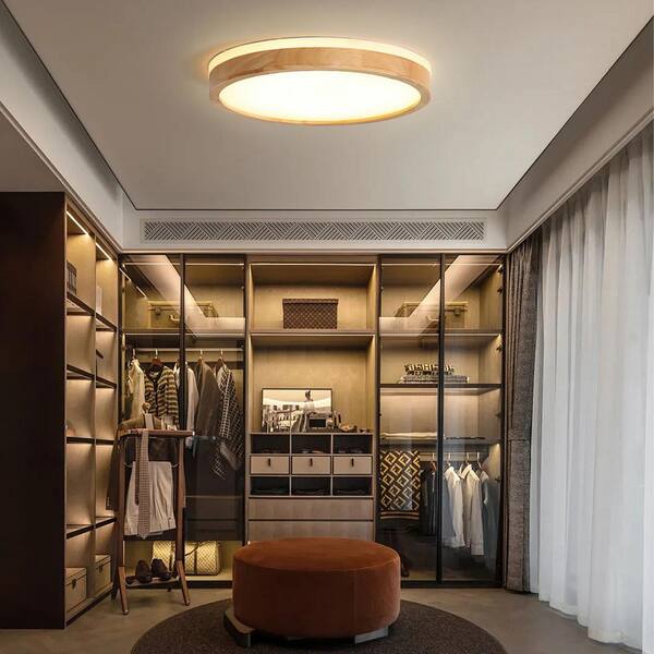WayLuoung Wooden LED Ceiling Light | 30 Cm 6000 K 1620 LM 18 W | Round Natural Wood Ceiling Light 360° For Bedroom, Living Room, Children's Room, Kitchen, Dining Room, Home, Office - View #9
