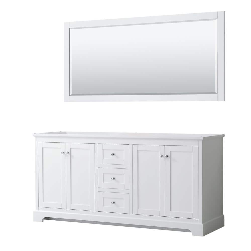 Avery 71 in. W x 21.75 in. D Bathroom Vanity Cabinet Only with Mirror in White price history on PriceWatchPro