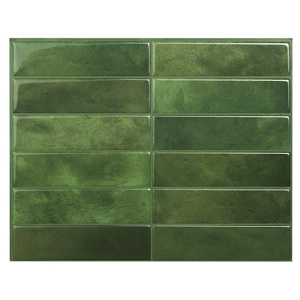 smart tiles Morocco Sefrou Green 11.43 in. x 9 in. Vinyl Peel and Stick Tile (2.84 sq. ft./ 4-Pack)