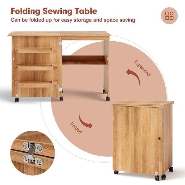 DIY Folding Craft Table / Foldable Desk with Storage Woodworking Plan –  Remodelaholic
