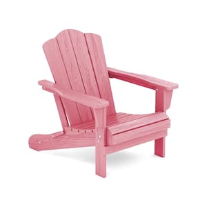 Pink Folding Composite Adirondack Chairs without Cushion (Set of 1)