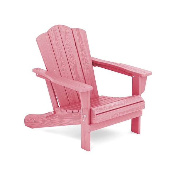 ITOPFOX Pink Folding Composite Adirondack Chairs without Cushion (Set of 1)