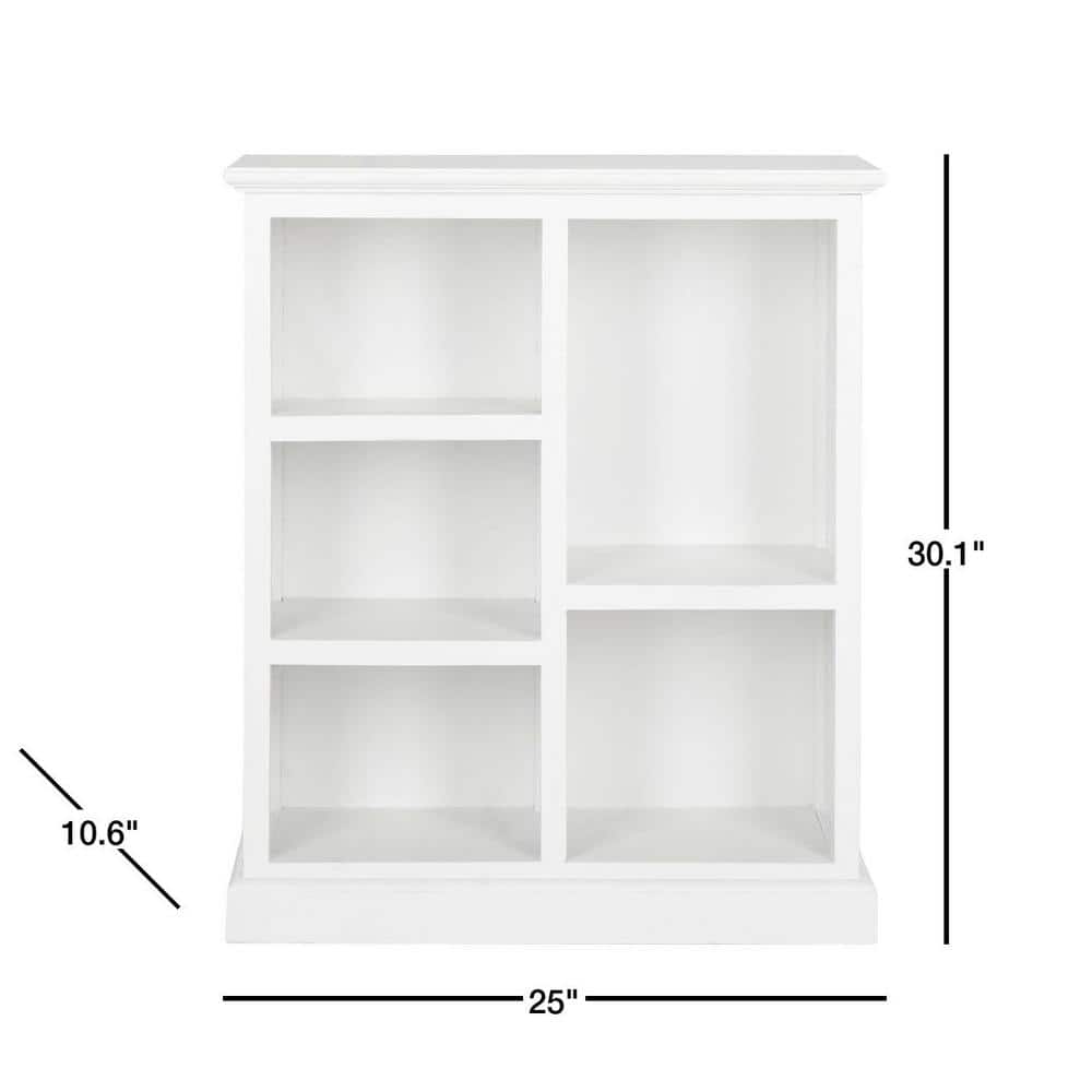 Maralah 25'' White Transitional 5-Shelf Bookcase