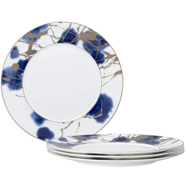 Noritake Jubilant Days Platinum 11 in. (Platinum) Porcelain Dinner Plates, (Set of 4)
