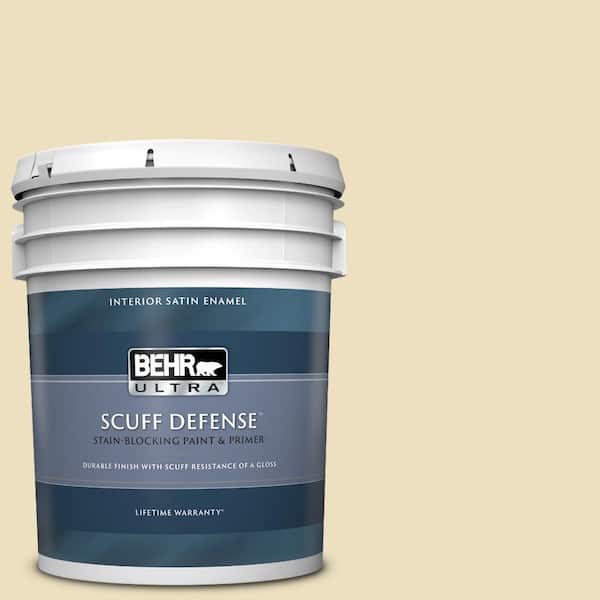 BEHR ULTRA 5 gal. Home Decorators Collection #HDC-NT-17 New Cream Extra Durable Satin Enamel Interior Paint & Primer