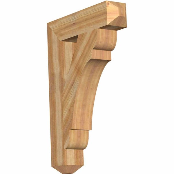 Ekena Millwork 6 in. x 40 in. x 28 in. Western Red Cedar Olympic Craftsman Rough Sawn Bracket