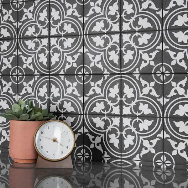 Merola Tile Harmonia Classic Black 4 in. x 13 in. Ceramic Floor and Wall  Take Home Tile Sample S1FPEHMCBK - The Home Depot