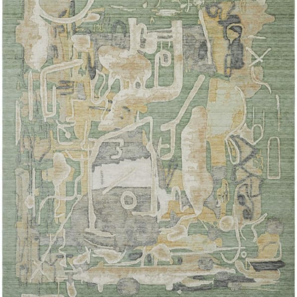 Paintwrks 8 X 11 Multi-Colored Abstract Washable Area Rug