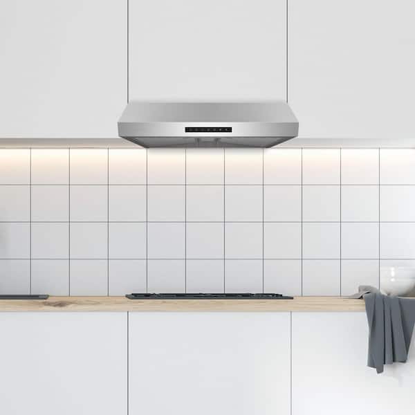 30 in. Ducted 3-Way Venting Under Cabinet Range Hood with Powerful Suction Baffle Filters LED in Stainless Steel