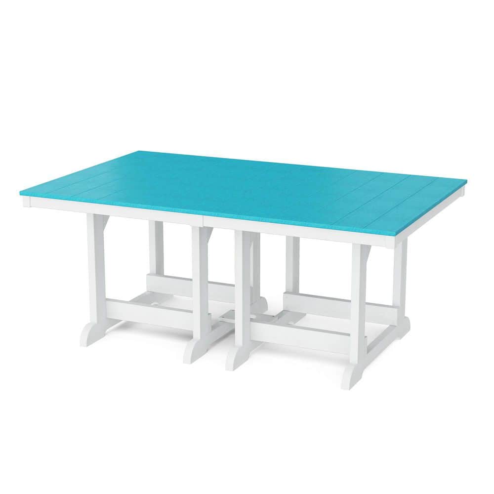 Heritage Aruba Blue and White HDPE Plastic 44 in. x 72 in. Outdoor Dining Table price history on PriceWatchPro