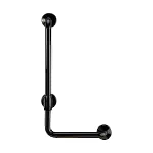 36 in. Contractor Antimicrobial Vinyl Coated L-Shape Grab Bar in Black
