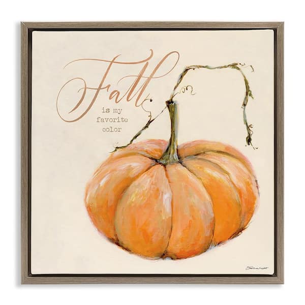 Stupell Industries Fall My Favorite Color by Stephanie Workman Marrott Brown Floater Frame Graphic Typography Art Print 18 in. x 18 in.