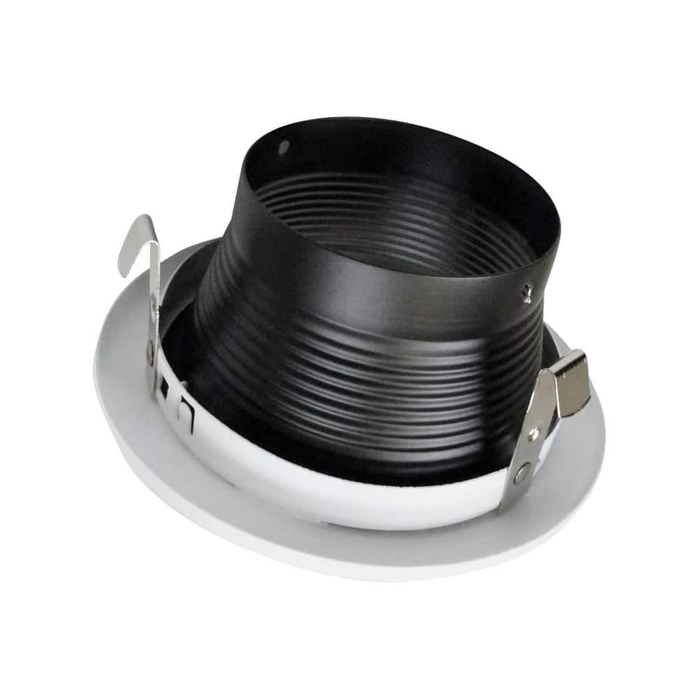 4-Inch Black and White Aluminum Recessed Baffle Trim