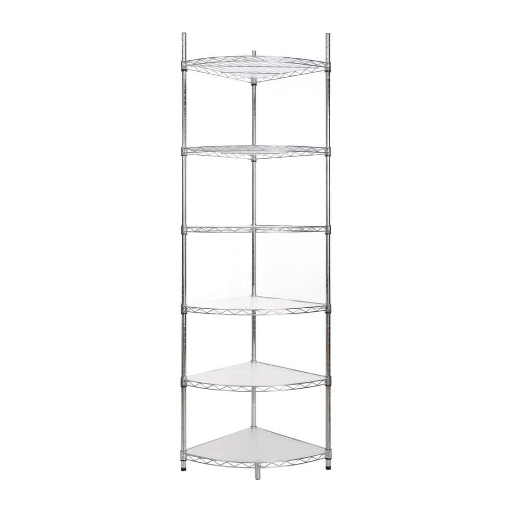 Metal Wire 6 Shelf Adjustable Corner Shelving Unit in Chrome (18 in. W x 72 in. H x 18 in. D), NSF Certified price history on PriceWatchPro